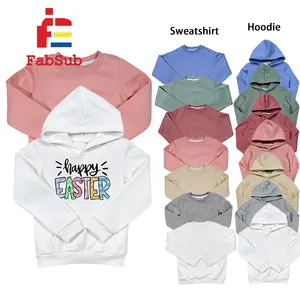 Factory Sublimation Blank Unisex Kid 100% Polyester Hoodie Kids Sublimation Hoodies with Fleece for Custom Printing