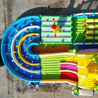 Parcours d'obstacles gonflable commercial pour adultes, en PVC, protection UV, imperméable, pour les jeux publicitaires des parcs d'attractions