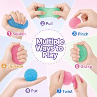 Lot de 3 grandes balles anti-stress texturées ondulées faites à la main, jouets sensoriels Mochi Squishy en cristal, modelables, en gelée de sucre et de maltose, personnalisables