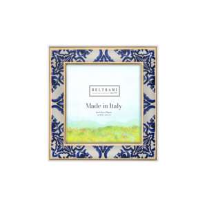 Beltrami <b>Photo</b> <b>Frame</b> <b>4x4</b> Inch Silver Plated Gold Enamel Decorative Metal Picture <b>Frame</b> Made in Italy - Product Image 1