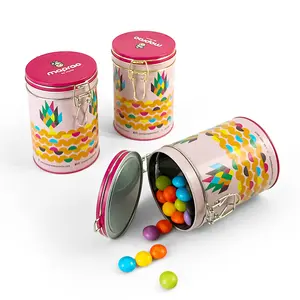 JYB OEM&ODM cylinder iron button tin container round CMYK cute printed foof grade candy sweet metal tins