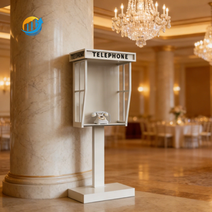 Decorazione per Matrimoni all'Aperto, Moderna Cabina Telefonica in Metallo, Espositore per Guestbook Audio-Video, Telefoni Senza Fili - Product Image 4