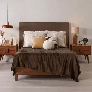 Couverture légère en microfibre pour lit double, style minimaliste, forme rectangulaire, pour toutes les saisons - Product Image 3