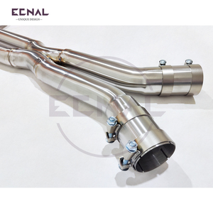 Ecnal pour BMW X5M F95 X6M F96 V8 4.4T 2020-2023, Tuyaux avant sans catalyseur en acier inoxydable 1,5 mm + Section intermédiaire en X - Product Image 5