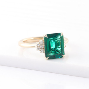 Luxe mode fijne juwelen smaragd natuurlijke klauwsetting gouden unisex ring romantische bruiloft verlovingsfeest cadeau IGI gecertificeerd - Product Image 5