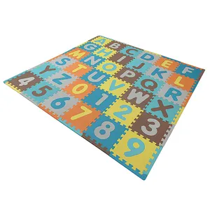 儿童拼图泡沫游戏垫联锁EVA地砖多色运动拼图教育ABC字母数字EVA泡沫垫