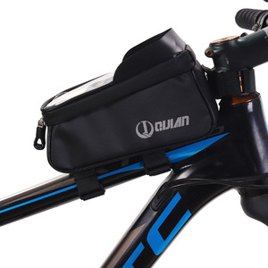 Bolsa para Tubo Superior de Bicicleta Dujian, Negra, Impermeable, con Pantalla Táctil para Teléfono, de Gran Capacidad, para Almacenamiento en la Barra Transversal del Asiento - Product Image 4