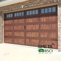 Porte de garage sectionnelle en aluminium sur mesure LONGTAI, aspect bois, avec serrure antivol et finition de surface imperméable
