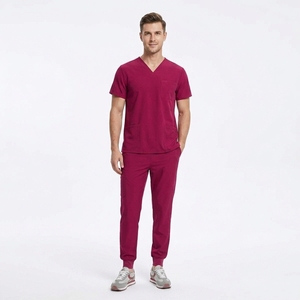 Tenues médicales personnalisées : Ensemble haut col en V et pantalon pour usage médical, extensible dans les 4 sens, doux et respirant - Product Image 2