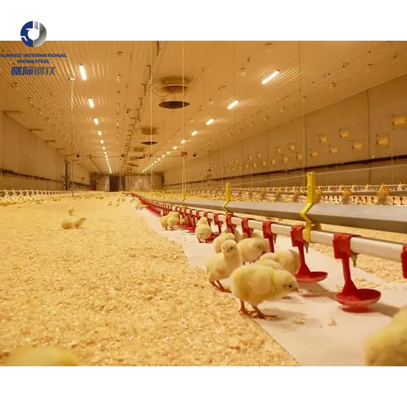 โครงสร้างเหล็กสำหรับโรงเลี้ยงไก่สำเร็จรูปโรงเก็บของใช้ในฟาร์ม
