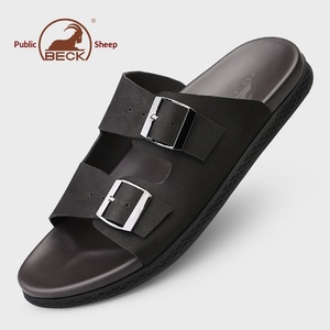 Sandales de plage Gongyang pour hommes, été 2026, respirantes, antidérapantes, avec semelle en caoutchouc et doublure en cuir de porc - Product Image 1