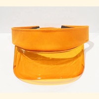 Chapeau de plage d'été à la mode pour femmes avec bord en PVC transparent Logo personnalisé visière léopard pour l'extérieur et le sport en gros