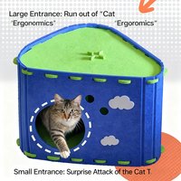 Maison pour chat en feutre polyester à assembler soi-même, lit pour chat en feutre, grotte pour animaux de compagnie, structure stable à double pilier, résistante aux griffures, nid d'intérieur