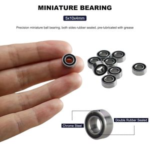Rodamientos de Bolas de Ranura Profunda en Miniatura MR105 2RS de Alta Velocidad 5x10x4mm para Motores, Impresoras 3D, <span class=keywords><strong>Yoyo</strong></span>, Ruedas de Coches RC - Product Image 6