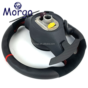 Volant personnalisé en fibre de carbone et cuir Morgo pour Mercedes-Benz <span class=keywords><strong>GT</strong></span> avec style sport racing en cuir noir - Product Image 6