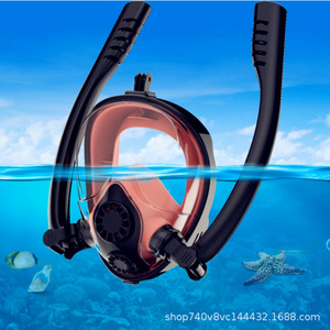 Full Face Silicone Diving Mask Dual Tube Detachable Dry Snorkeling Mask For Adults Water Sports - Product Image 2