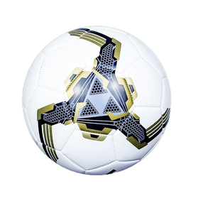 Balón de fútbol personalizable cosido a máquina de cuero y PU para partidos de fútbol de escuela primaria y secundaria - Product Image 1