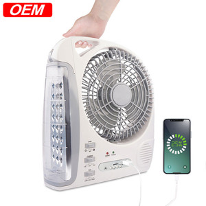 Gdtimes 8-inch năng lượng mặt trời + AC Powered bảng Fan Bluetooth Loa FM Đài phát thanh LED ánh sáng 6-8 giờ runtime Lithium 5800mAh pin - Product Image 5