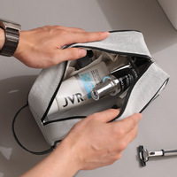 Cosmetische tas met rasterpatroon, make-uptasje met handvat, ritssluiting, multifunctionele toilettas, etui, draagbare organizer