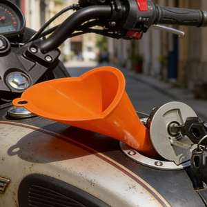 Orange Plastic Refueling Funnel Large Size For Motorcycle And Car Fueling - Product Image 1
