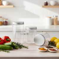 Pot en plastique rond transparent de 1000 ml de qualité alimentaire PET avec couvercle à vis, pour cosmétiques, soins de la peau, sérum, crème pour le visage, surface imprimée UV HMR