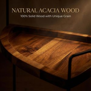 Custom Home Vanity Wooden <b>Corner</b> Shelf 2-Tier Acacia Wood Countertop Counter Makeup Organizer - Product Image 4