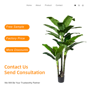 PZ-4-87/88/89 Nhà Máy Giá UV Kháng Faked Lá Chuối Chuối Trong Chậu Cây Tùy Chỉnh Nhân Tạo Cây Trong Nồi - Product Image 2