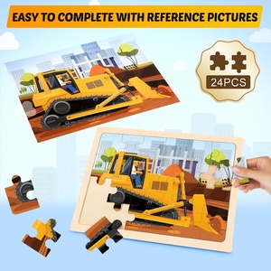 Rompecabezas de vehículos de construcción de madera 3D para niños de 4 a 6 años, tableros educativos preescolares, juguetes para niños y niñas - Product Image 2