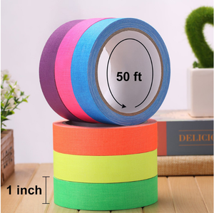 Neon UV Fluorescent Blacklight Tape 5m/10m Water Activated Duct Tape Soft Cloth Adhesive Colored <strong>Masking</strong> Paint Made Cotton <strong>Paper</strong> - Product Image 5