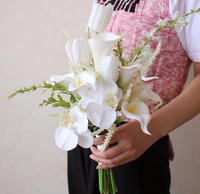 Bunga Tulip Calla Lily Buatan Putih Buket Pengantin Fotografi Pernikahan Gaya Korea Alat Peraga Studio Foto Dekorasi