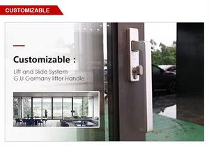 Derchi Nhà cung cấp nội thất Patio đôi tráng men mỏng khung nhôm cửa bên ngoài ban công thang máy trượt cửa kính hệ thống - Product Image 6