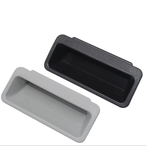 Hengsheng LS711 Plastic <strong>Black</strong> Cabinet Handles ABS for Wardrobe Kitchen &amp; Gym-Durable Eco-Friendly Flush Pull Handles - Product Image 1