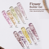 Gel de construction professionnel pour ongles 30g avec fleurs naturelles, vernis à ongles UV LED auto-nivelant pour extension d'ongles