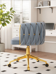 Light Luxury Tufted <b>Swivel</b> <b>Chair</b> Velvet Accent Armchair Adjustable Height Rolling <b>Office</b> Seat for Living Room - Product Image 4
