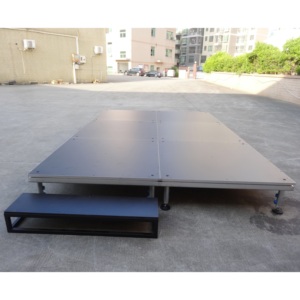 Scène surélevée portable en aluminium 4x4 pieds, hauteur réglable, conception démontable, certifiée CE, montage facile pour événements et concerts - Product Image 4