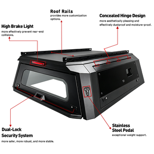 Capot rigide pour pick-up Nissan <span class=keywords><strong>Navara</strong></span> <span class=keywords><strong>D40</strong></span> D23 2023 2024, avec fenêtres latérales ouvrables, en alliage d'aluminium - Product Image 4