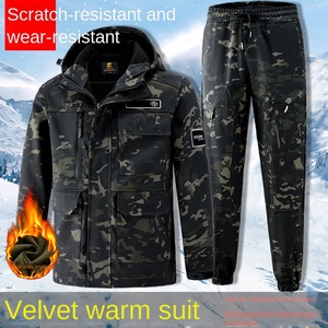 Combinaisons de travail en polyester doublées de polaire pour l'hiver, pour hommes, réparation automobile, résistantes au froid, coupe-vent, épaisses, multi-poches, chantier - Product Image 3