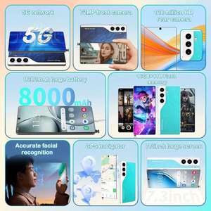 Teléfono Android C40 Pro Más Vendido - 7.3" 16GB+1TB 5G WiFi 72MP+108MP 8000mAh Identificación Facial y por Huella Dactilar - Product Image 6