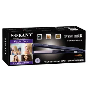 Sokany Private Label Flat Iron Straightening Irons Styling Tools Professional Ceramic Hair Straightener Machine