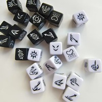 Deskjoy Nouveau pour Magic the Gathering Accessoires-Baccarat-Style 16mm Dés en acrylique avec motif de mots clés pour les parties de jeux de société