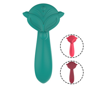 Vibrador de zorro de doble Motor de carga USB, palo de masaje femenino de silicona de 7 frecuencias, Juguetes sexuales para adultos de doble cabeza - Product Image 1
