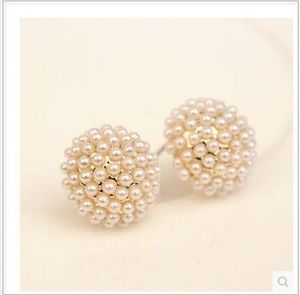 Faux Baroque Pearl Beaded Flower Stud <strong>Earrings</strong> Korean Cute Cultured Freshwater Pearl <strong>Post</strong> Stud <strong>Earrings</strong> - Product Image 3