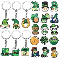 Porte-clés PVC Saint Patrick's Day, pendentif en silicone souple, décoration suspendue chapeau vert, cadeau DIY