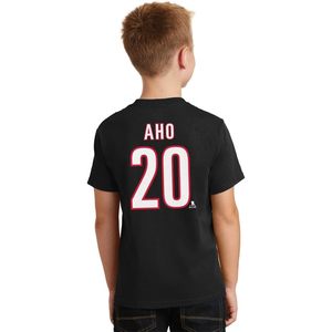 Sebastian Aho Carolina Hurricanes # 20 camisetas para niños con cuello redondo, ropa de hockey sobre hielo, transpirable - Product Image 3