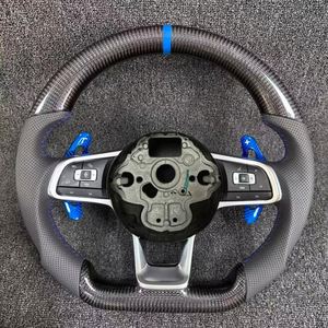 Volant en fibre de carbone automobile pour Volkswagen <span class=keywords><strong>Golf</strong></span> 6 7 7.5 MK6 MK7 MK8 GTI GTD GTE R Tiguan Passat DSG CC - Product Image 6