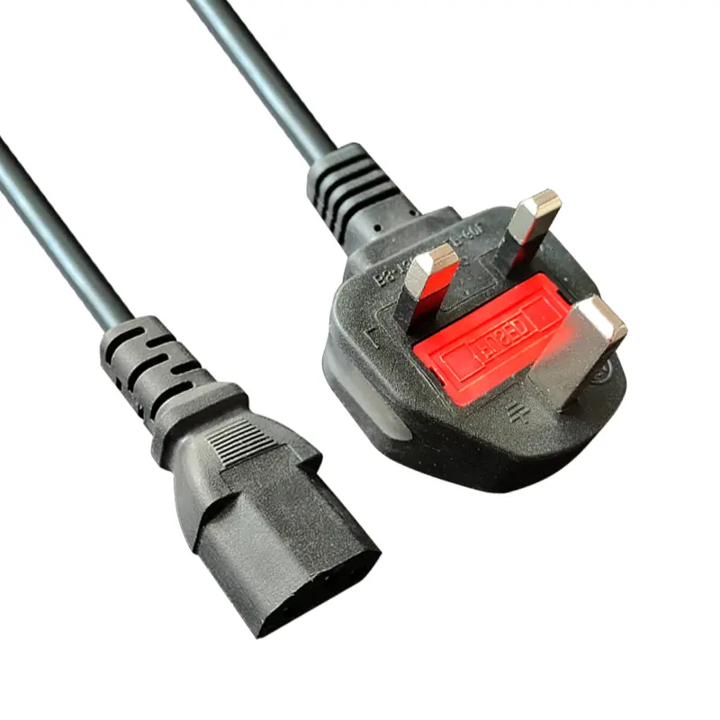 3 pin tembaga murni, 1M 1.2M 1.5M 1.8M UK C13 kabel daya ekstensi 3 kaki 4 5 6 10 kabel peralatan rumah tangga