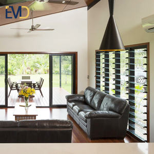 Fenêtres à persiennes verticales en aluminium avec cadre en verre trempé transparent, design moderne personnalisé, extérieur à persiennes - Product Image 1