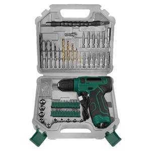 Perceuse-visseuse électrique domestique verte 8V rechargeable au lithium avec mandrin sans clé, couple de 50 Nm, perçage de 13 mm et accessoires - Product Image 1