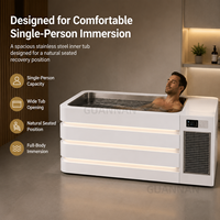Baignoire de plongeon à froid de luxe en acier inoxydable, directement de l'usine, avec éclairage LED, pour projets de bien-être hôtelier