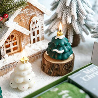 Bougie parfumée décorative de Noël en forme d'arbre pour mariage, fête, décoration de table à la maison